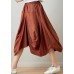 Fashion Black Plaid Cotton Linen lantern Skirts Summer