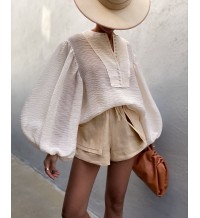 European and American lantern versatile women's shirt HE1609-02-01