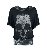 Women's niche printed two-piece short-sleeved T-shirt HE1613-02-01