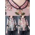Stylish Pink Stand Collar Print Side Open Silk Shirt Tops Half Sleeve