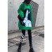 Cozy green print clothes For Women plus size clothing o neck knitwear