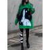 Cozy green print clothes For Women plus size clothing o neck knitwear